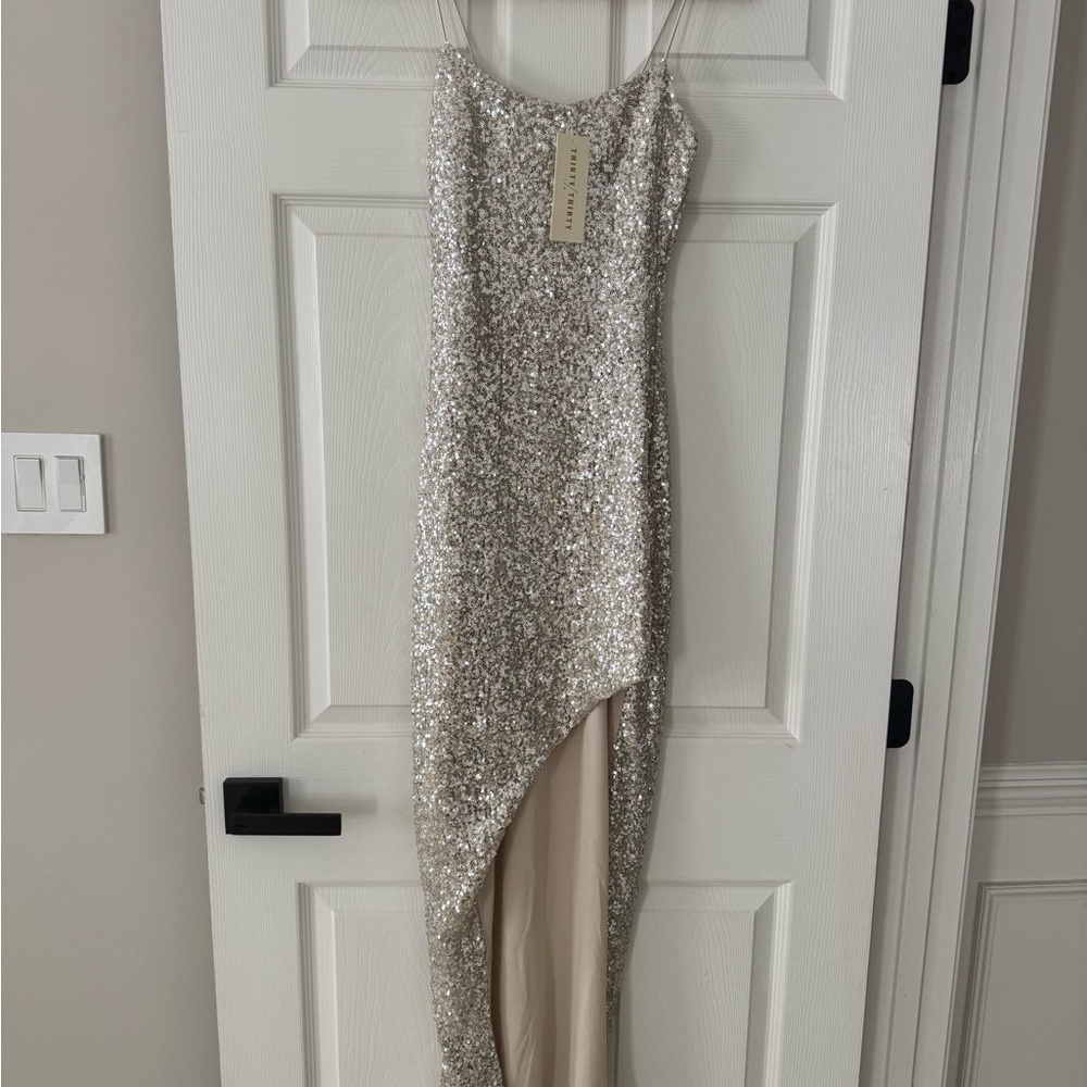 Silver Sequin Dress with Elegant Design